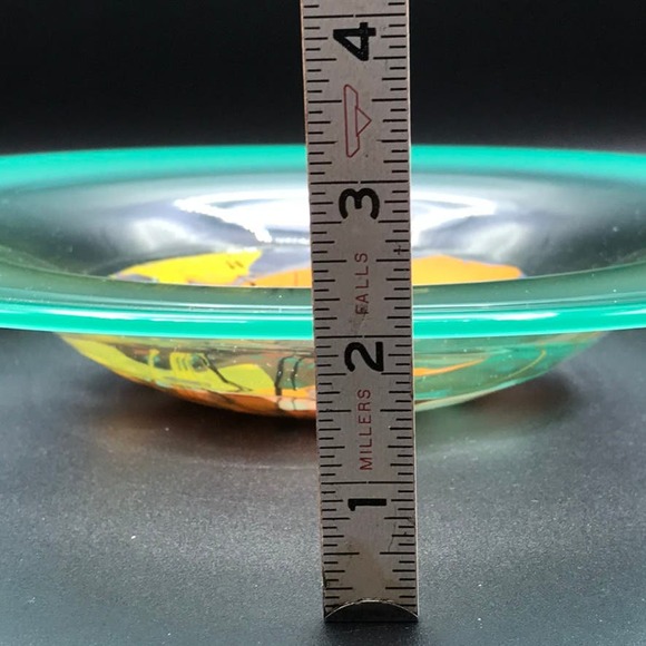 Vintage Amy Roberts Hand Blown Green Opalecent Bowl Pilchuck Glass 1981 Signed - Picture 8 of 12